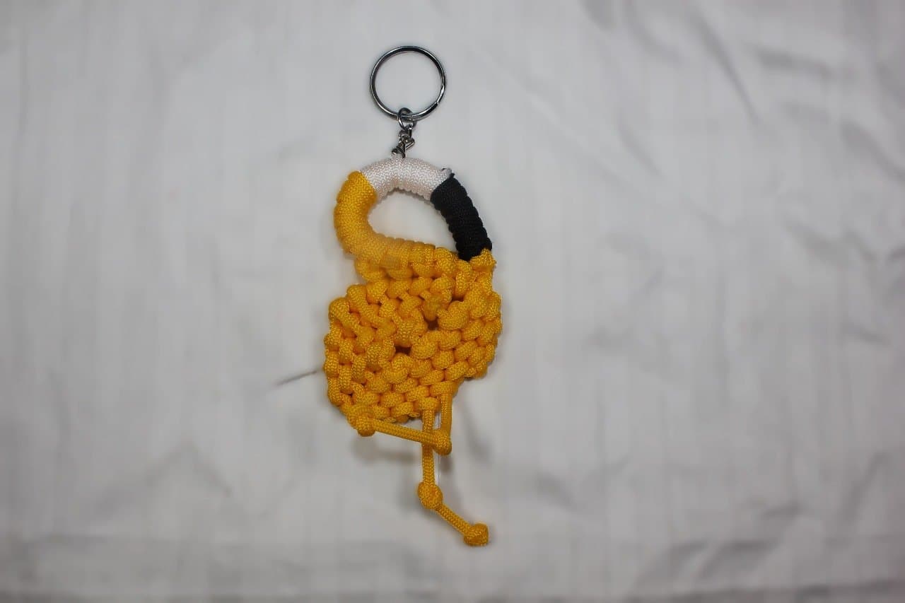 Yellow Macramé Peacock Keychain